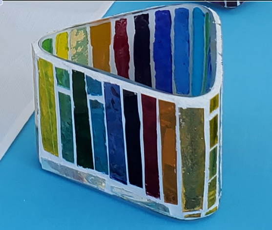Candleholder Rainbow Stripes