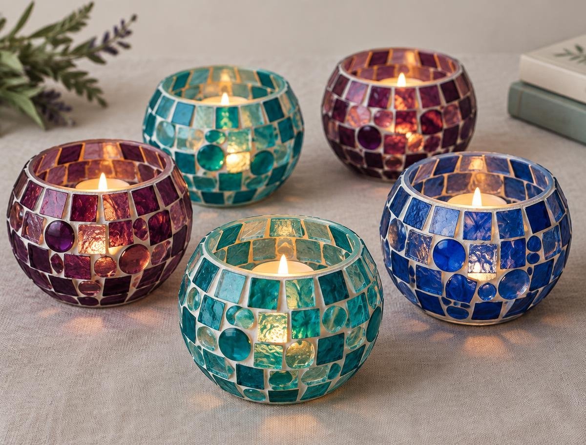 Mosaic Candleholders & Vases