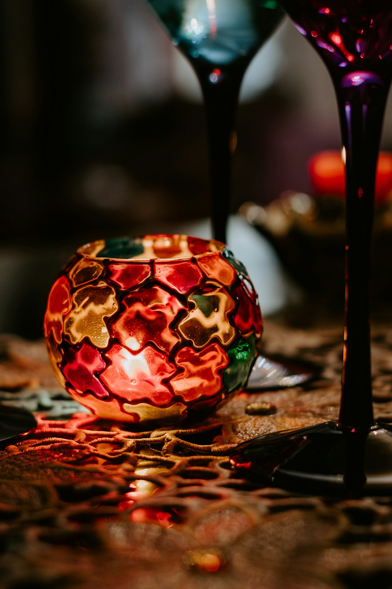 Handcrafted Stained Glass Tea Light Holder